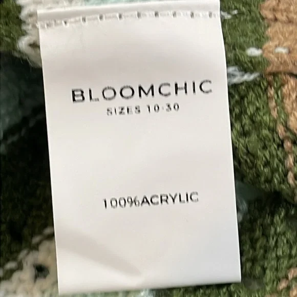 BLOOMCHIC Striped Contrast Button Up Hollow Out Cardigan Size 5X NEW - Picture 11 of 16